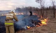 В Елховском районе горела сухая трава