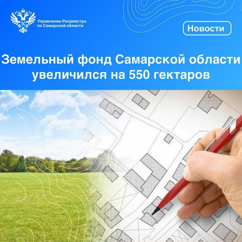 Росреестр СО: земельный фонд Самарской области увеличился на 550 гектаров