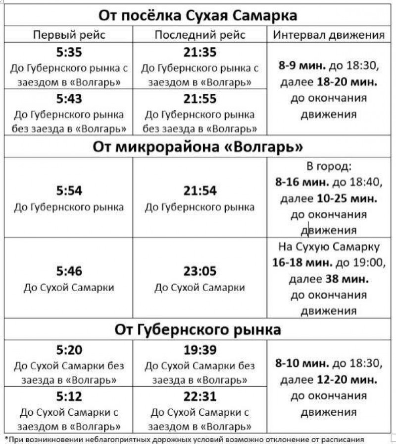 В Самаре автобусы №5 будут следовать по новому расписанию