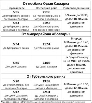 В Самаре автобусы по маршруту №5 будут следовать по новому расписанию