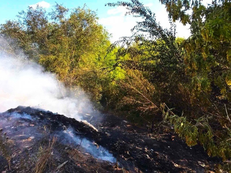 Пожарные ликвидировали крупное возгорание сухой травы в Волжском районе