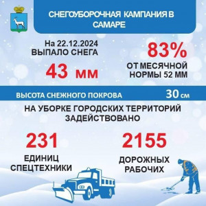 22 декабря в Самарской области ожидается сильный снег, налипание мокрого снега